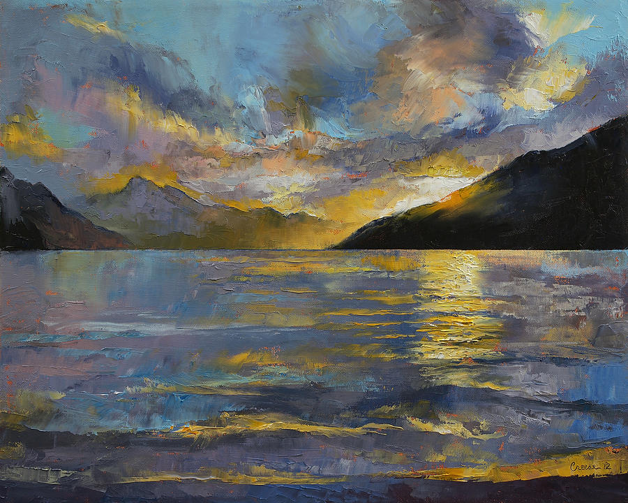 New Zealand Sunset Painting by Michael Creese