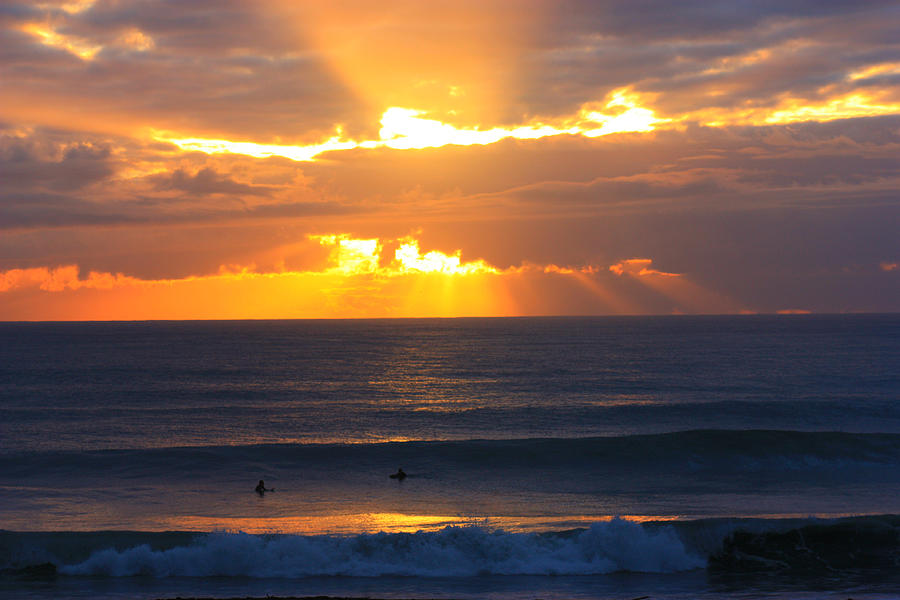 New Zealand Surfing Sunset Photograph by Amanda Stadther