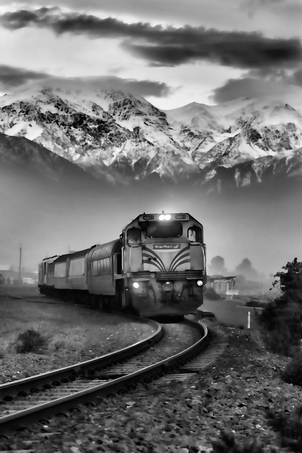 New Zealand Train  In Black And White by Amanda  Stadther. Photograph by Amanda Stadther