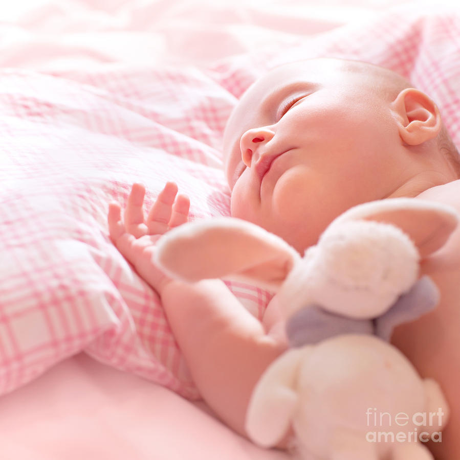 Portrait Photograph - Newborn baby sleeps  by Anna Om