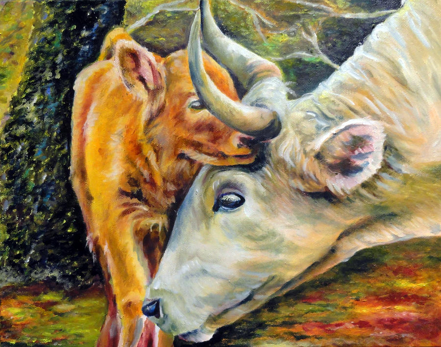 Cattle Painting - Newborn by Robert and Jill Pankey