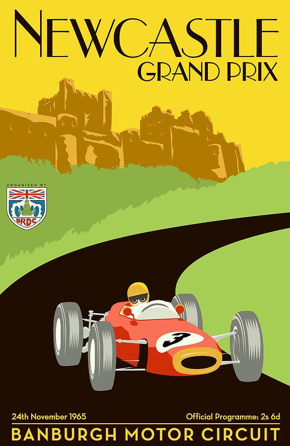 Newcastle Grand Prix 1965 Digital Art by Georgia Clare