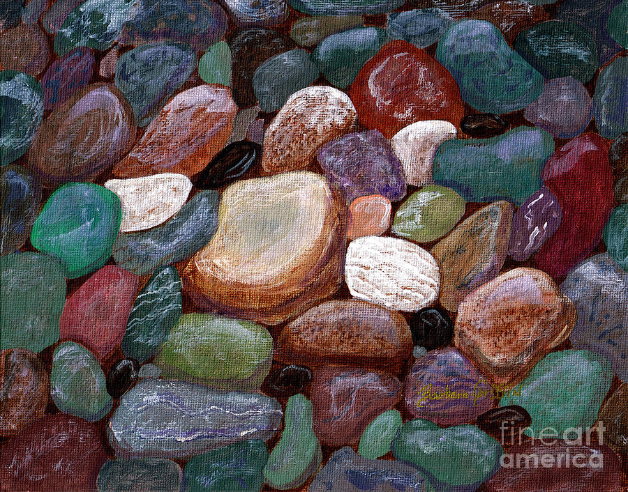 Beach Painting - Newfoundland Beach Rocks 2  by Barbara A Griffin