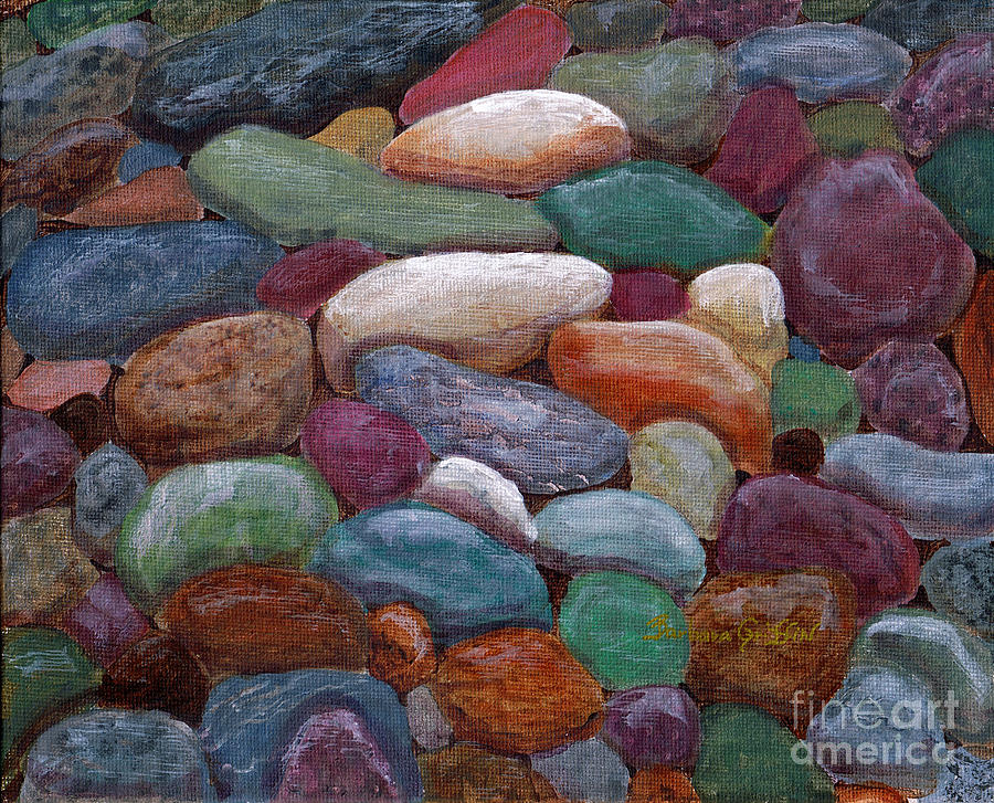 Newfoundland Beach Rocks  Painting by Barbara A Griffin