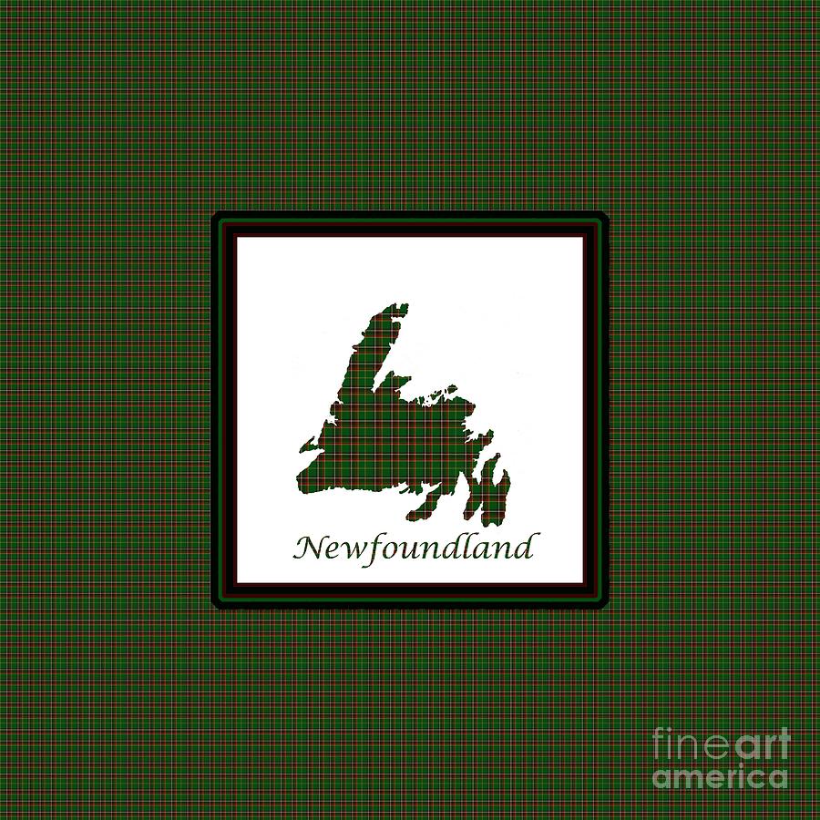 Newfoundland Map Duvet  withText 2 Digital Art by Barbara A Griffin