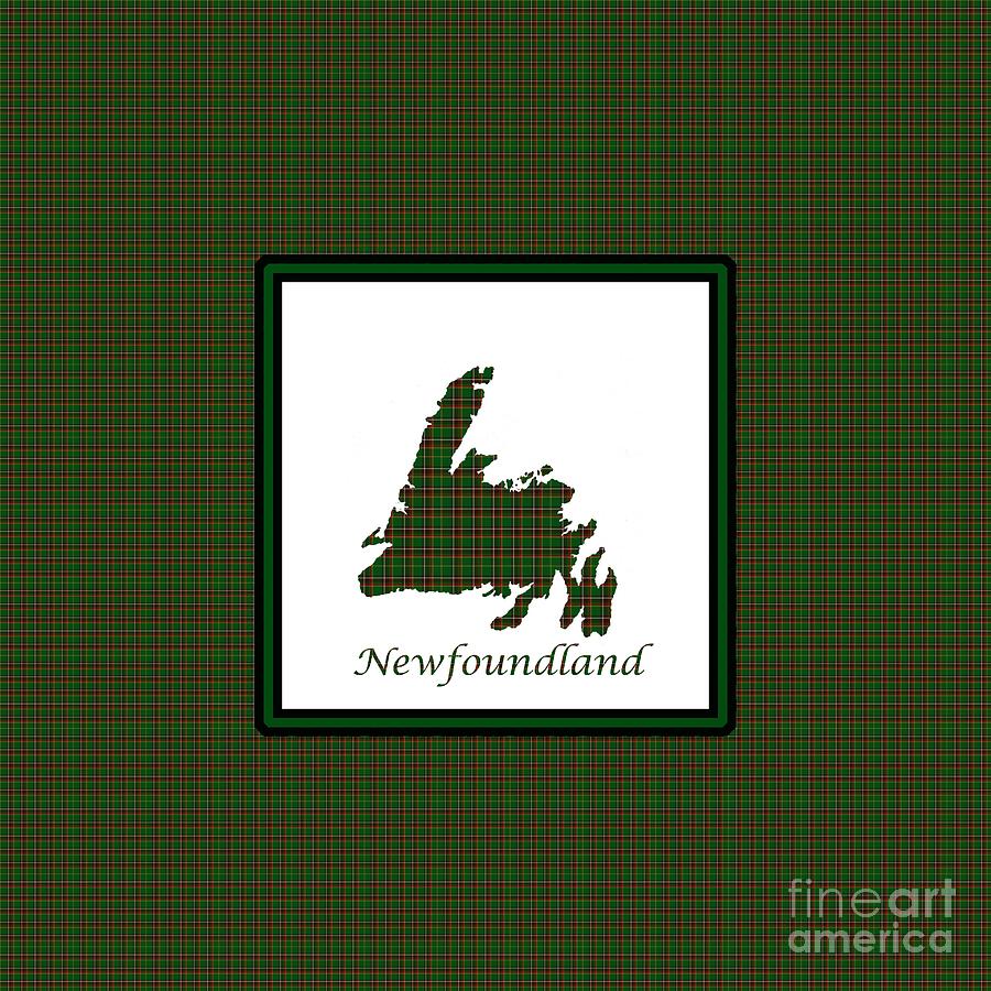 Newfoundland Map Duvet with Text Digital Art by Barbara A Griffin