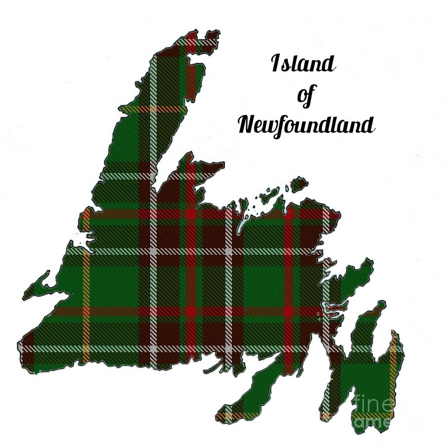 Newfoundland Map With Tartan Inset Photograph by Barbara A Griffin