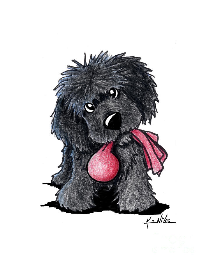 Newfoundland Puppy Drawing by Kim Niles