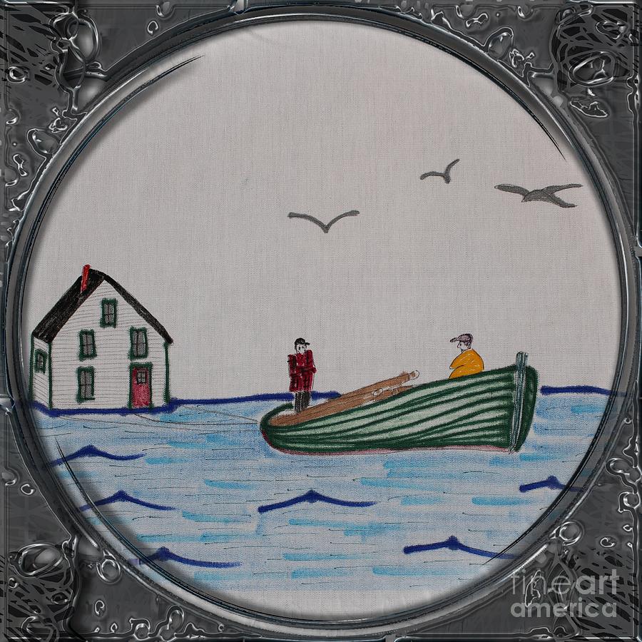 Newfoundland Resettlement - Porthole Vignette Drawing by ...