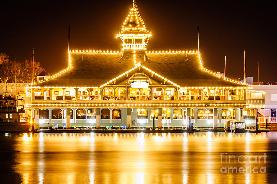 Newport Beach Balboa Pavilion at Night Picture Photograph by Paul ...