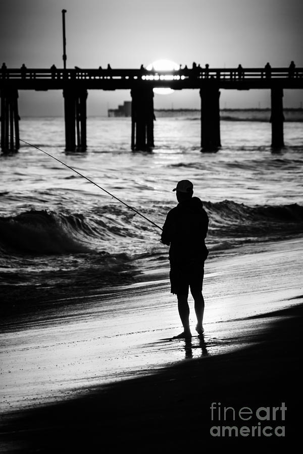 Newport Beach Photograph - Newport Beach California  Sunset Fishing Picture by Paul Velgos