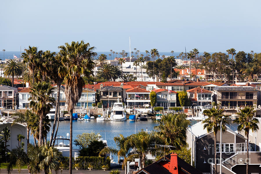 Newport Beach California Waterfront Luxury Homes Photograph by Paul