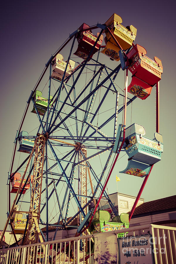 Newport Beach Ferris Wheel in Balboa Fun Zone Photo Photograph by Paul Velgos