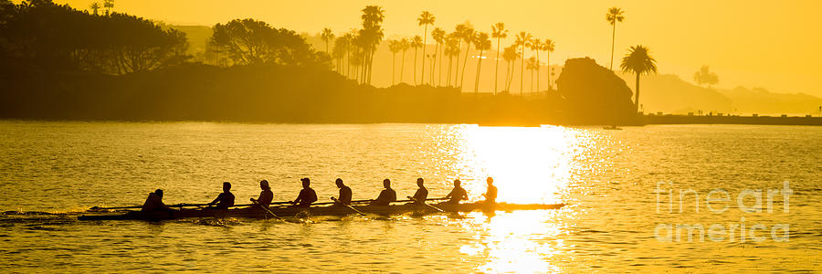 Newport Beach Rowing Crew Panorama Photo Photograph