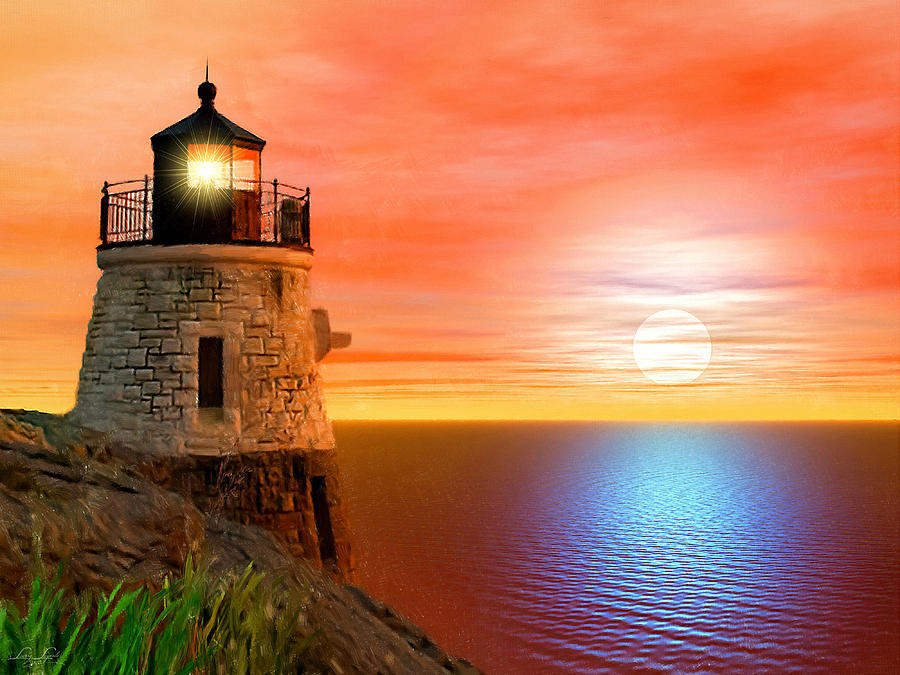 Lighthouse Photograph - Newports Gem by Lourry Legarde