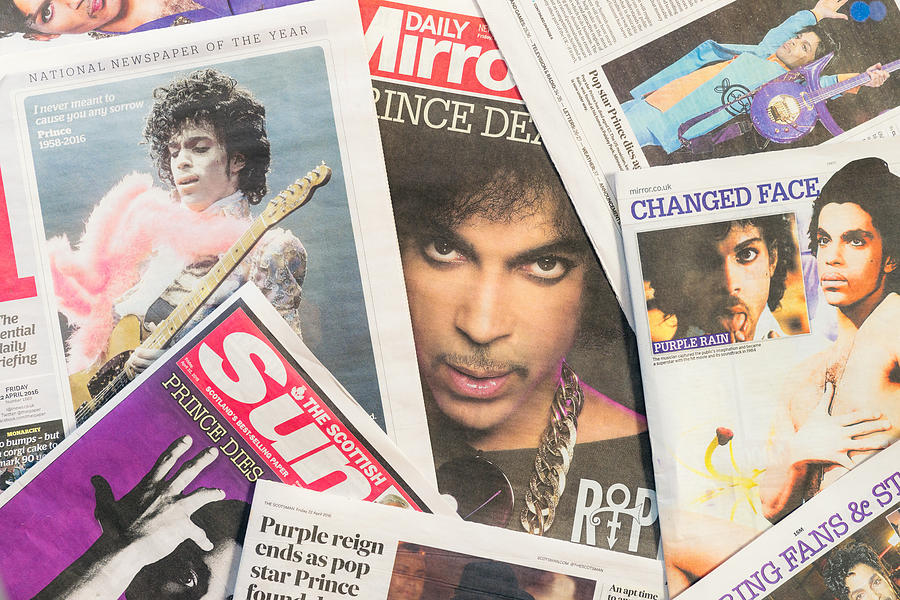 Newspaper tributes to Prince following his passing Photograph by Georgeclerk