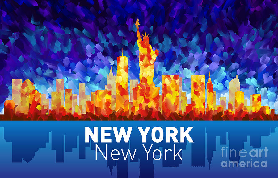 NewYork NY2 Skyline Painting by Tim Gilliland