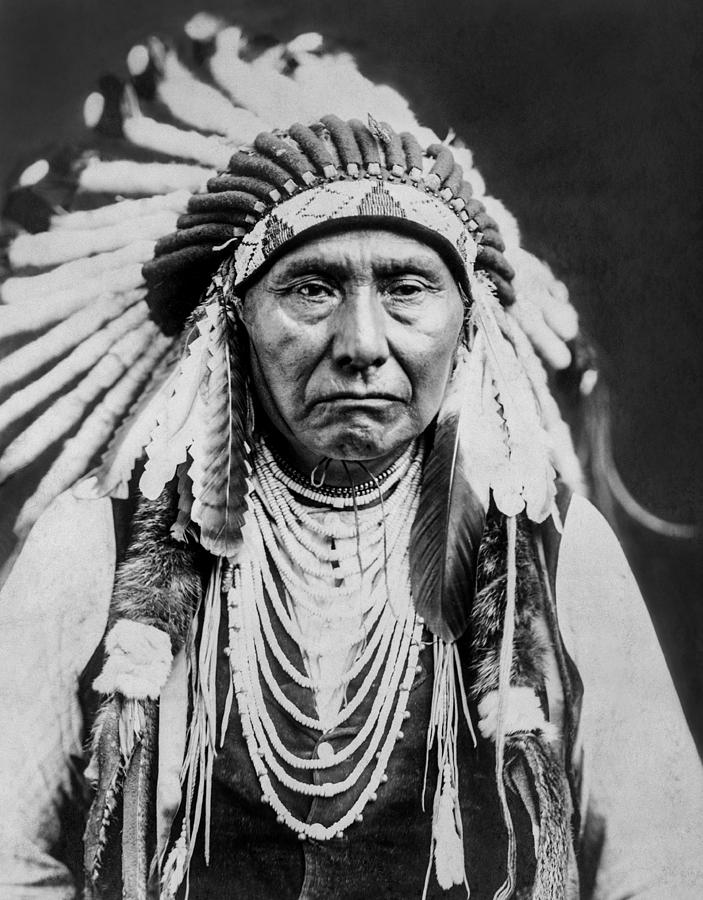 Edward Sheriff Curtis Photograph - Nez Perce Indian man circa 1903 by Aged Pixel