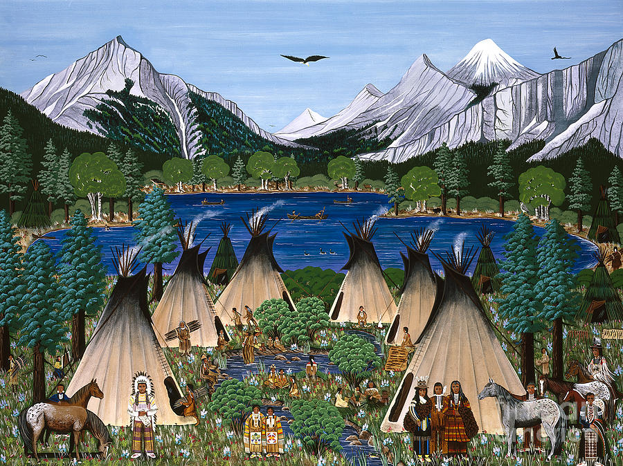 Horse Painting - Nez Perce Wallowa Lake by Jennifer Lake