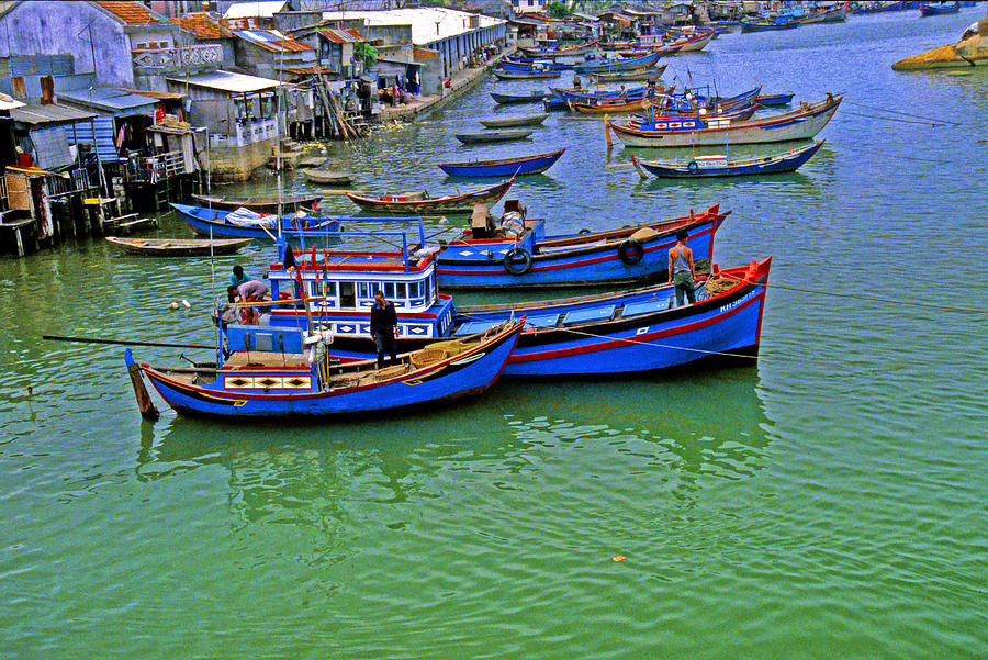 Boat Photograph - Nha Trang - Vietnam Fishing Boats by Rich Walter