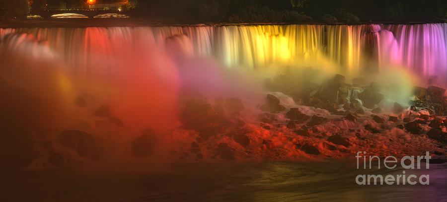 Niagara American Falls Lights Photograph by Adam Jewell