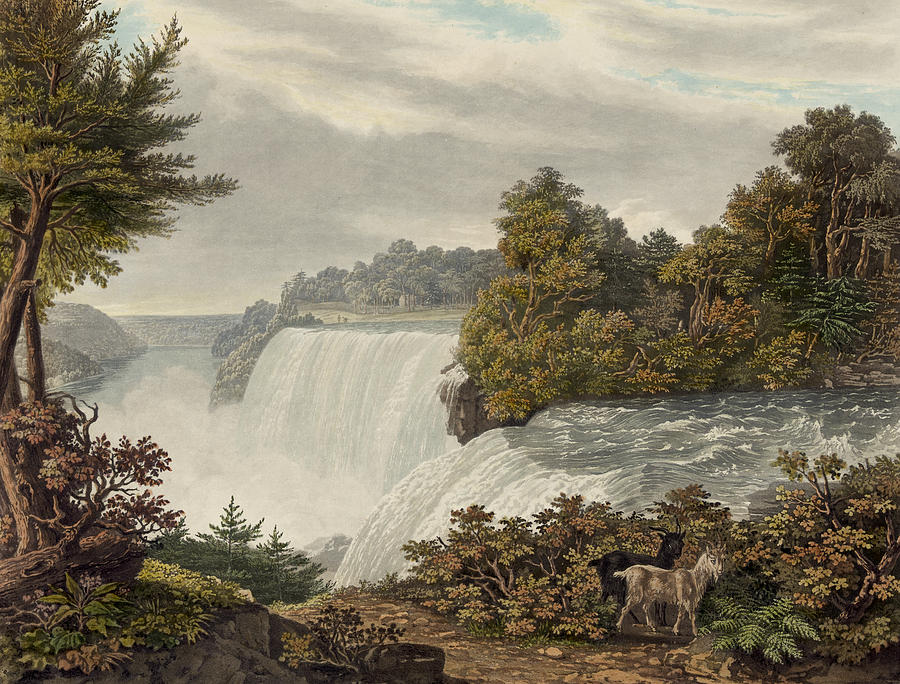 Nature Painting - Niagara Falls Circa 1829 by Aged Pixel