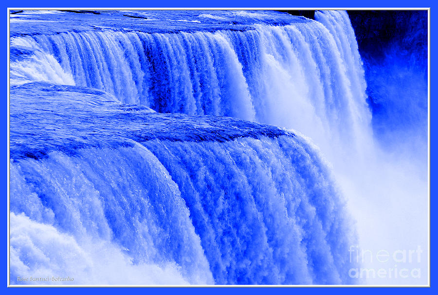 Niagara Falls Closeup in Blue Photograph by Rose Santuci-Sofranko