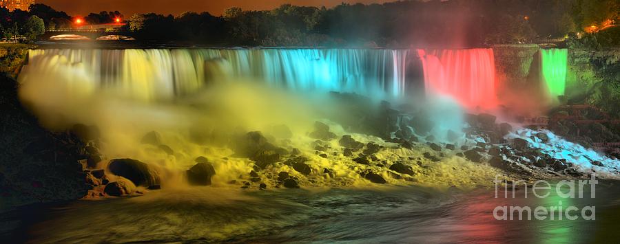 Niagara Falls Evening Panorama Photograph by Adam Jewell
