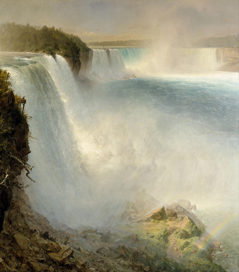 Frederic Edwin Church Painting - Niagara Falls from the American Side by Frederic Edwin Church