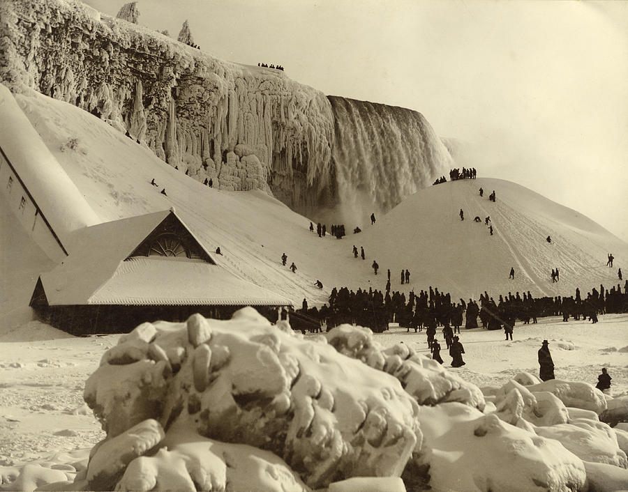 Niagara Falls Frozen In Winter, 1885 Photograph by Getty Research Institute