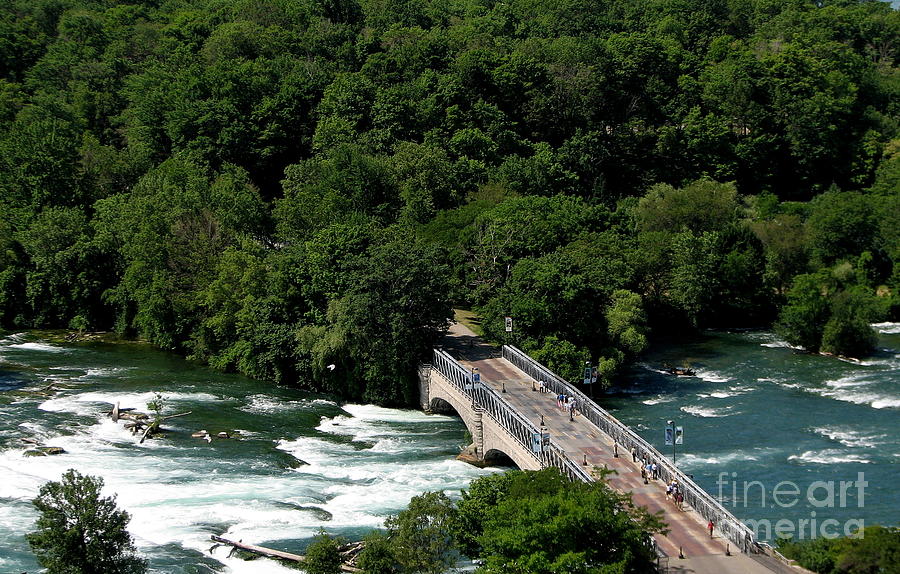 Niagara Falls Goat Island Bridge Aerial View Photograph by Rose Santuci-Sofranko