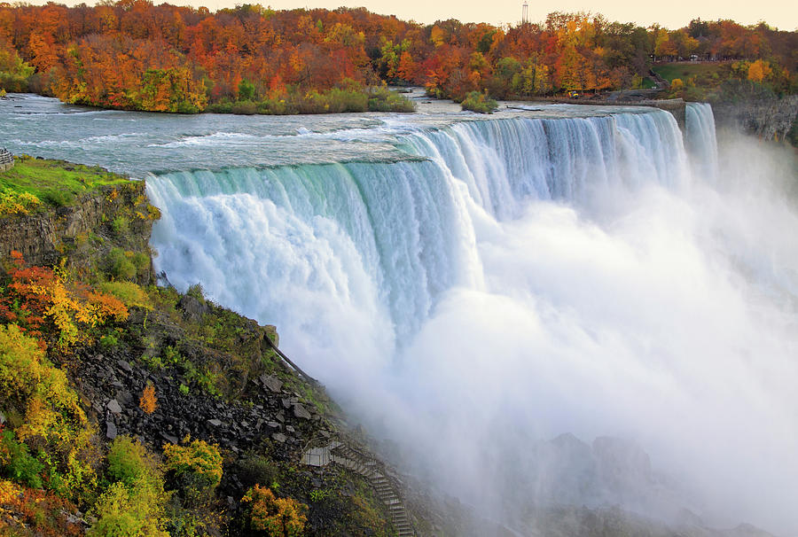 Niagara Falls In Fall Colors Photograph by Orchidpoet Pixels