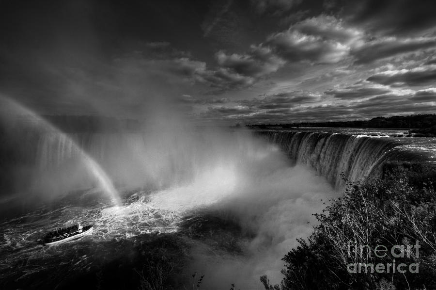 Waterfall Photograph - Niagara Falls in mono by Rob Hawkins