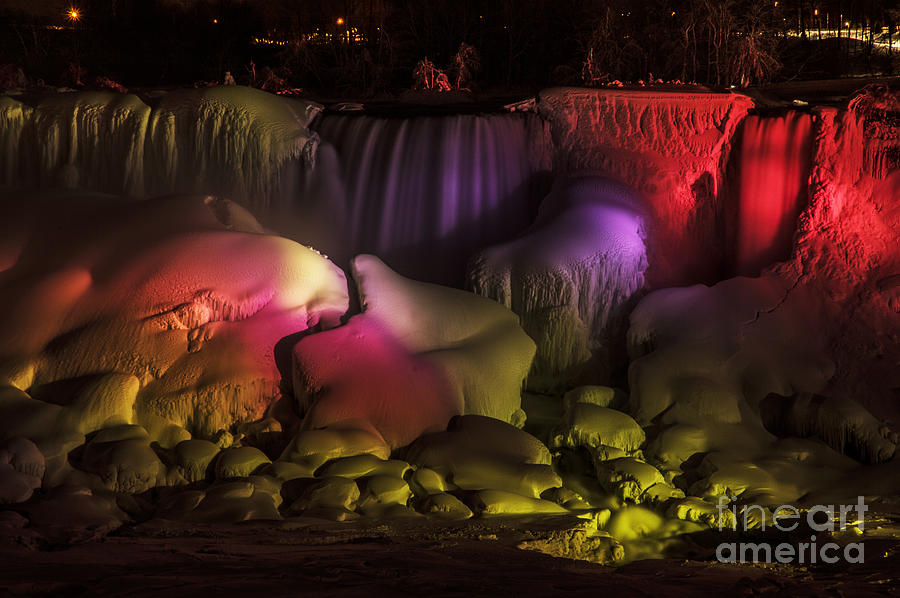 Niagara Falls Lightshow Photograph by JT Lewis