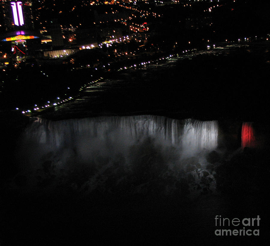 Niagara Falls nightly illumination Aerial View Photograph by Rose Santuci-Sofranko