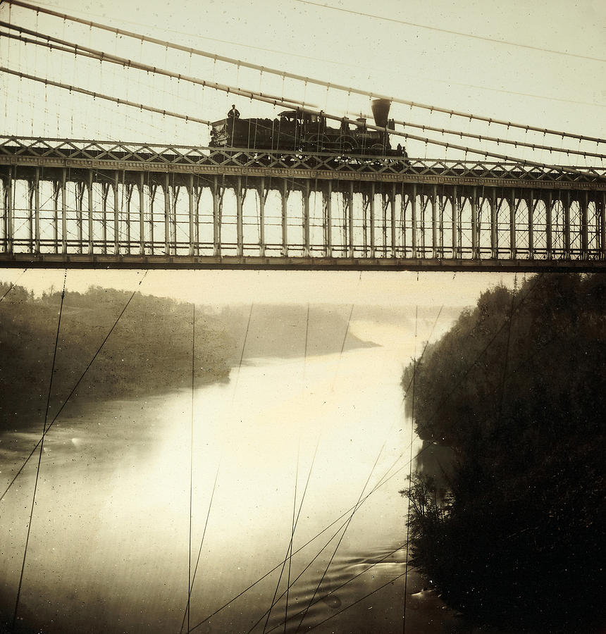 Niagara Falls Suspension Bridge, C. 1856 Photograph by Getty Research
