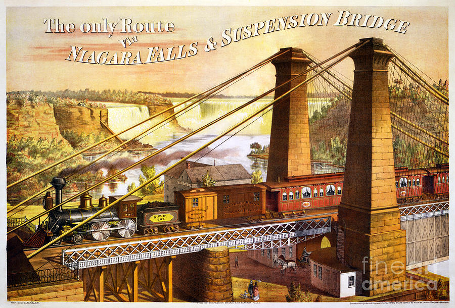 Great Western Railway Painting - Niagara Falls Suspension Bridge by Celestial Images