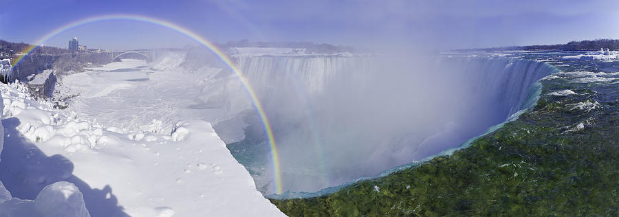 Niagara Falls with Winter Rainbow Photograph by Peter V Quenter