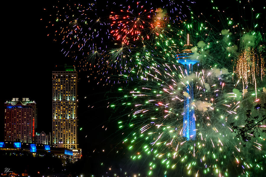 Niagara Falls Photograph - Niagara Fireworks 1 by Pat Scanlon Niagara Falls Photograph - Niagara Fireworks 1 by Pat Scanlon