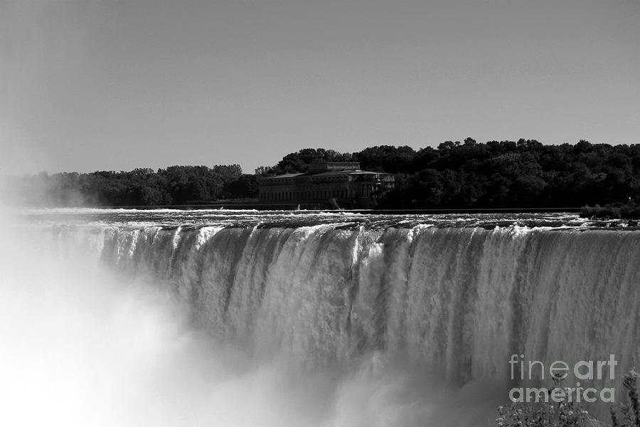 Niagra Falls Canada Hydro in black and white Photograph by Jennifer E Doll