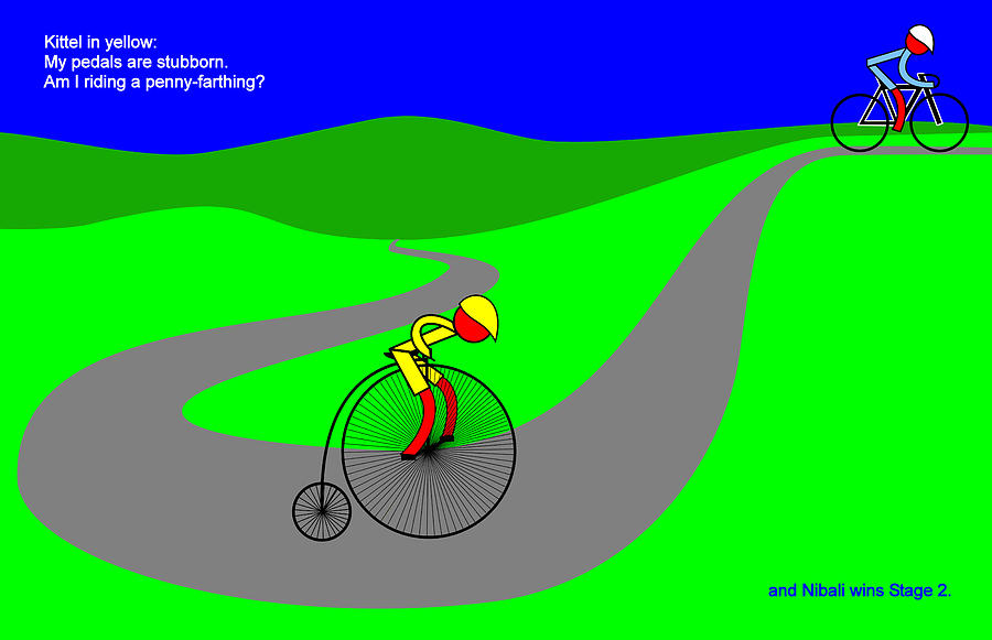 Nibali wins stage 2 Digital Art by Asbjorn Lonvig