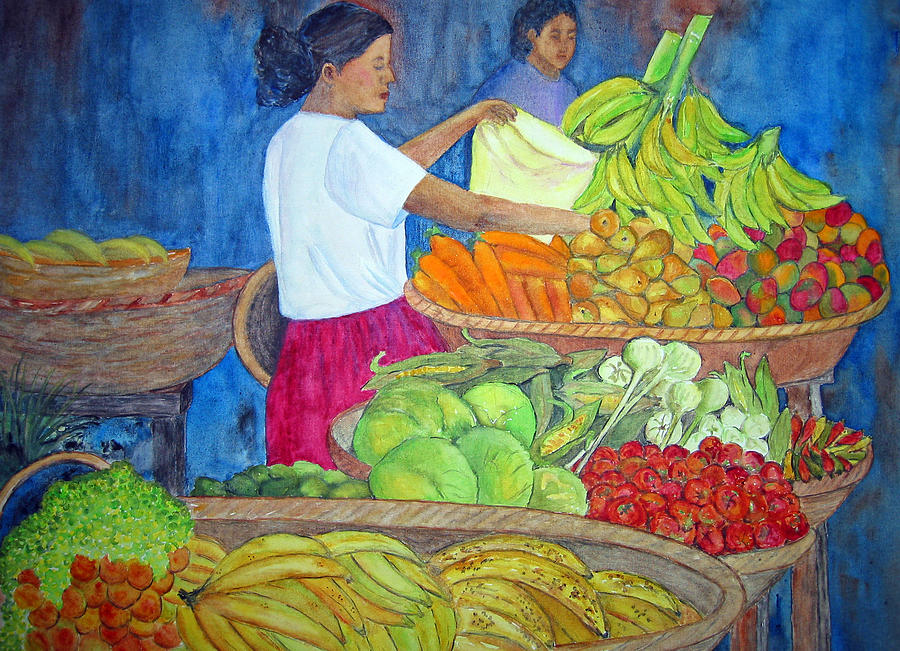 Nicaraguan Market Day Painting by Patricia Beebe