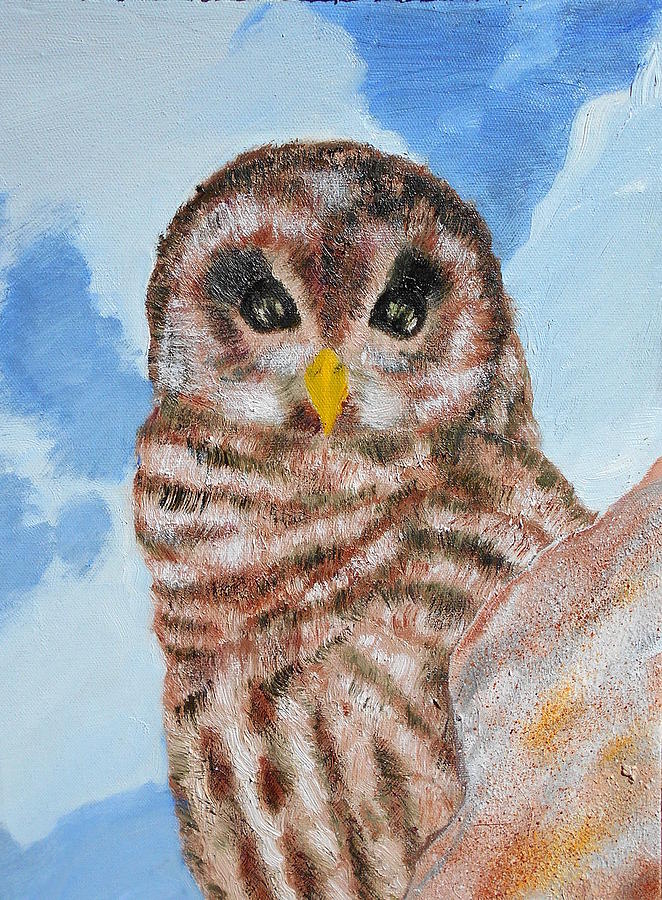 Owl Painting - Nice To See Ya by AJ Devlin