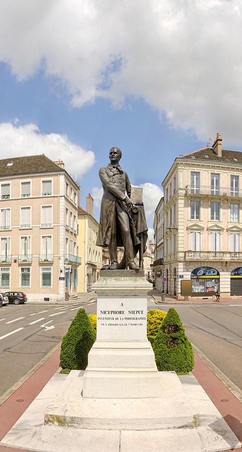 Architecture Photograph - Nicephore Niepce Statue by Panoramic Images