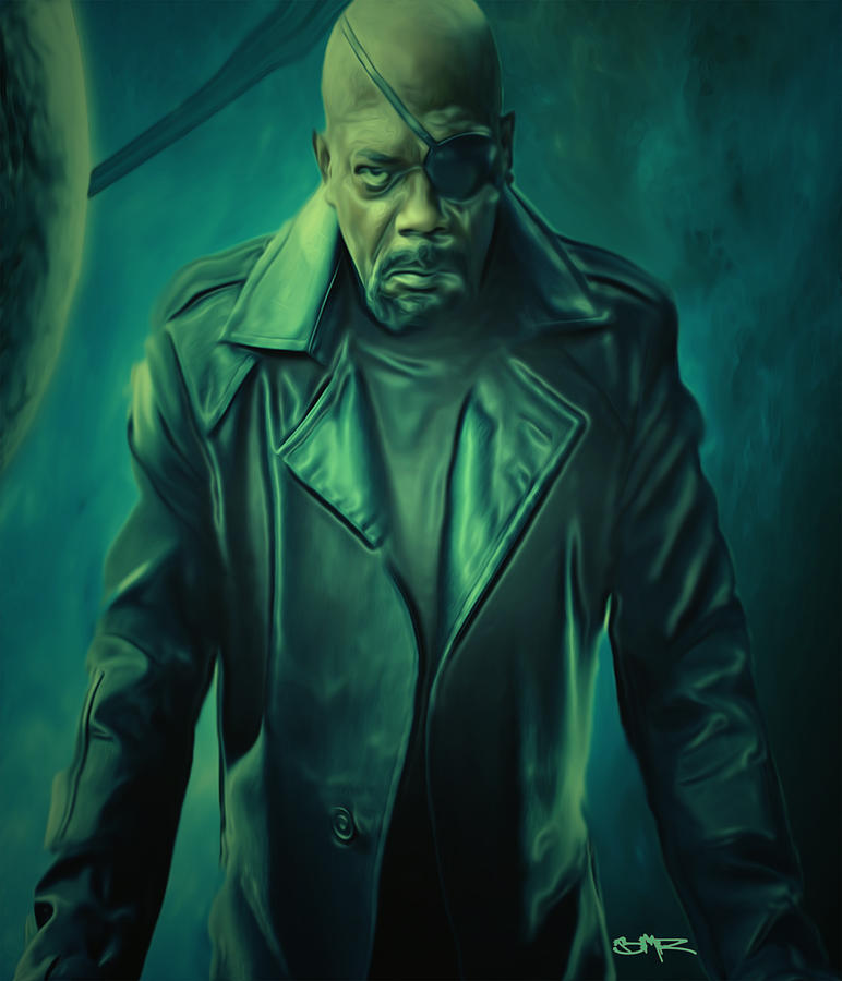 Captain America Movie Painting - Nick Fury by Brian Reaves