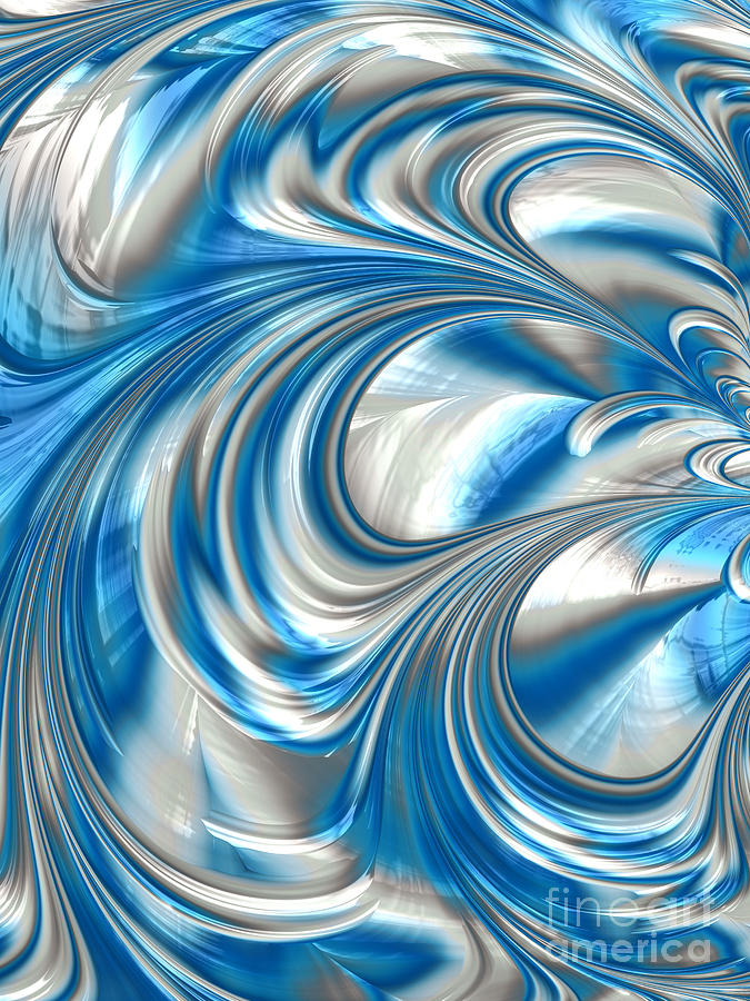 Nickel Blue Abstract Digital Art by John Edwards