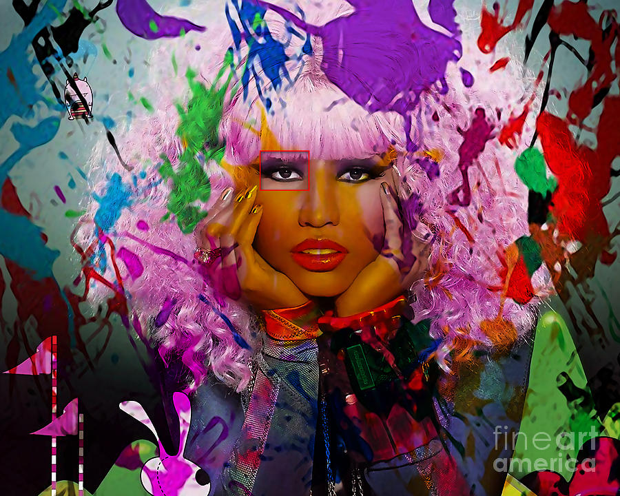 Nicki Minaj Painting Mixed Media by Marvin Blaine