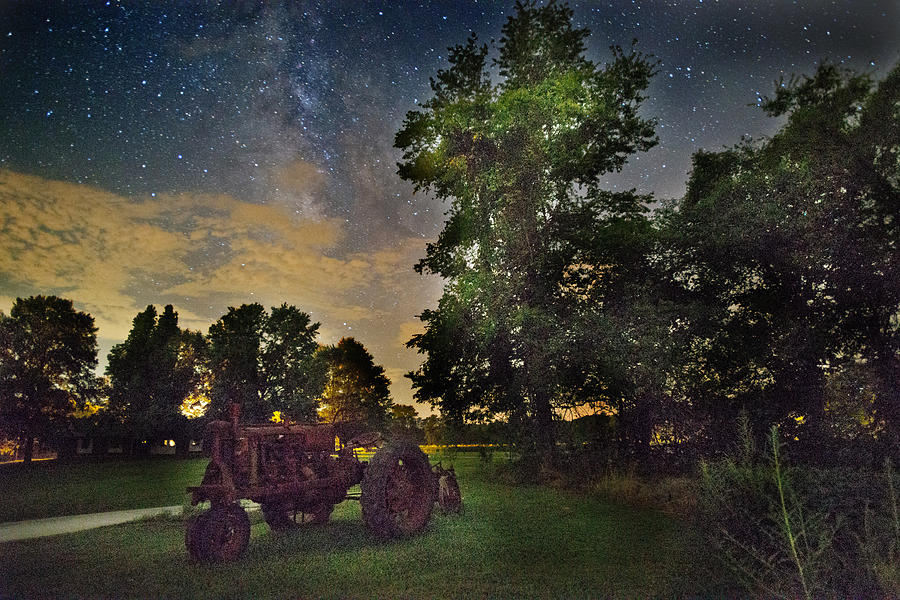Nicks Tractor and the Milky Way Photograph by William Fields