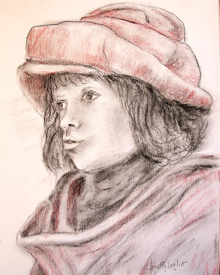 Nicolaas Rubens Wearing a Red Felt Cap Drawing Drawing by Loretta Luglio