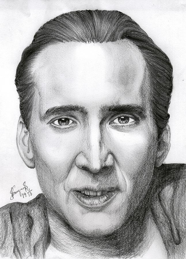 Nicolas Cage Drawing by Pratik Sengupta Fine Art America